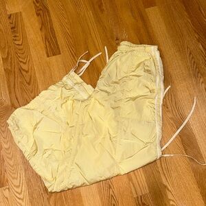 Anthropologie Light Yellow Track Pants